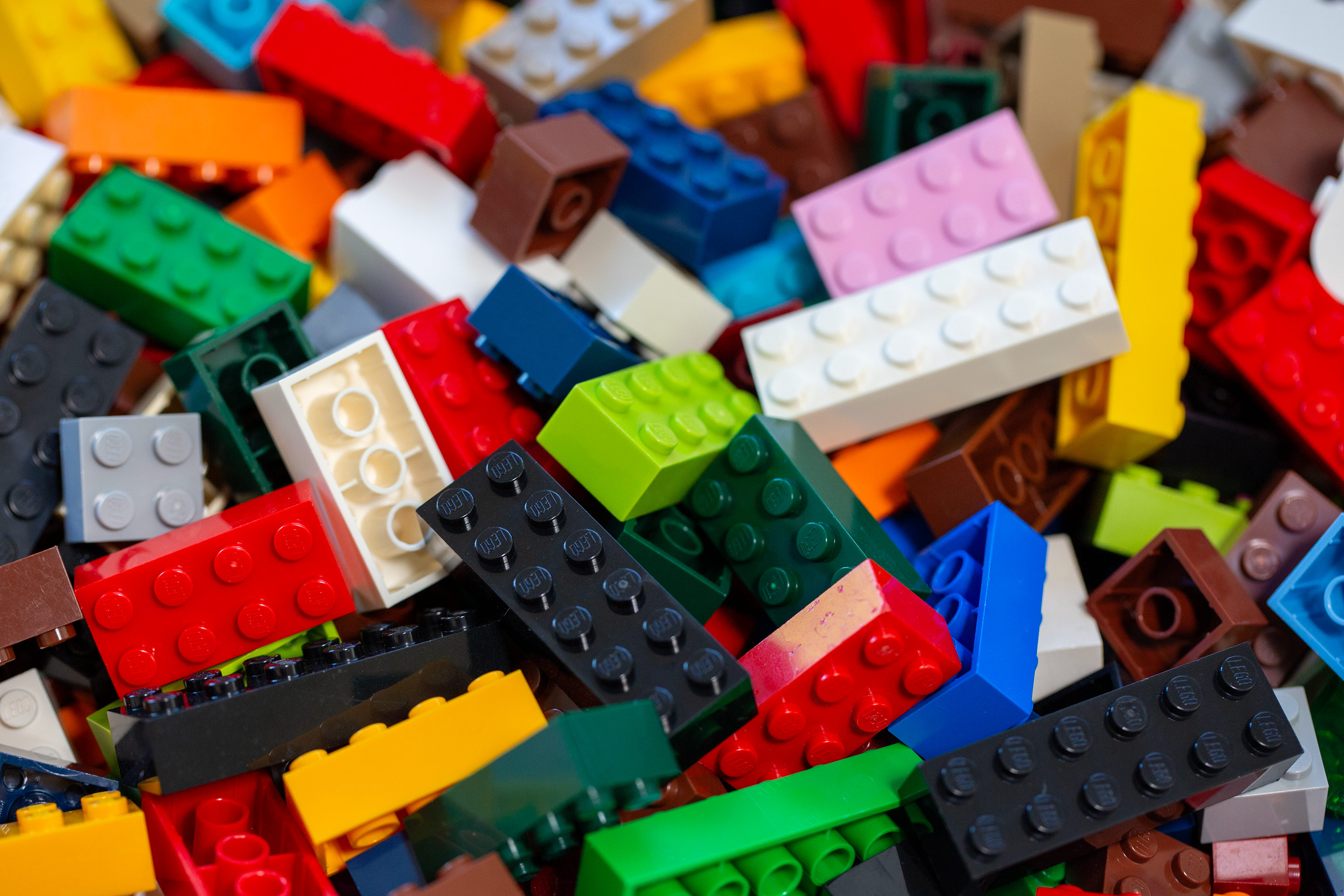 a pile of LEGO bricks